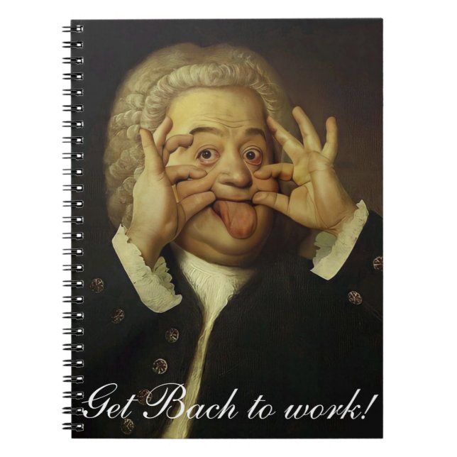Caderno Espiral Volte ao trabalho — notebook Bach (Frente)