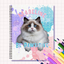 Caderno Espiral Volte às Aulas Gato Seja Positivo