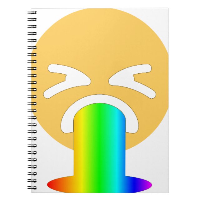 Caderno Espiral vômito do arco-íris emoji (Frente)