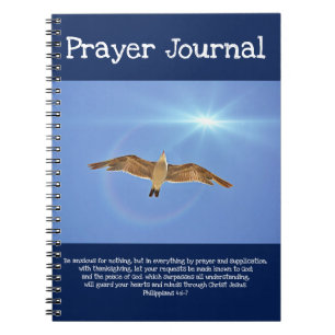 Caderno Espiral Vôo da gaivota no Diário da oração da luz sola
