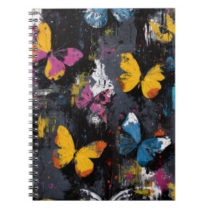 Caderno Espiral Voo de Borboleta Abstrata Vibrante (8)