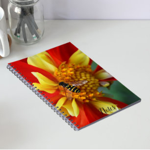 Caderno Espiral Voo de Pé em Laranja e Dália Amarela