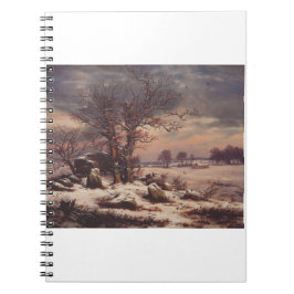 Caderno Espiral Vordingborg no Inverno por J.C. Dahl Fine Art