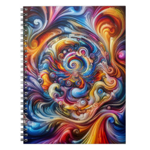 Caderno Espiral Vórtice de Cores Dinâmicas