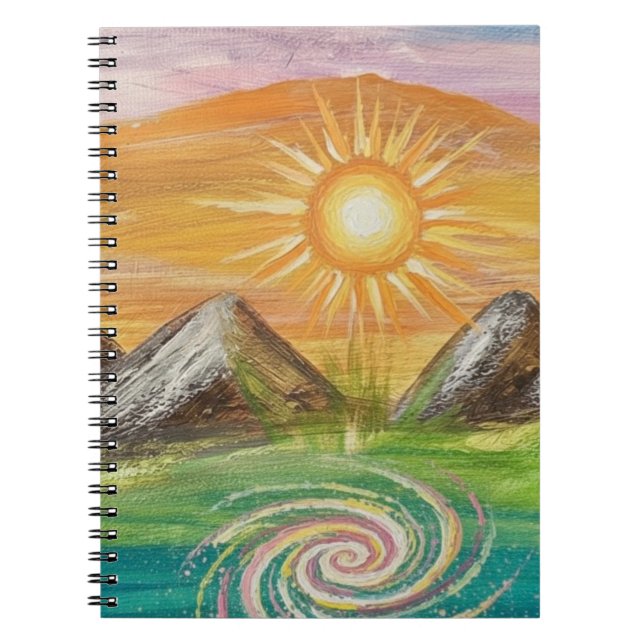 Caderno Espiral Vórtice de energia da natureza (Frente)
