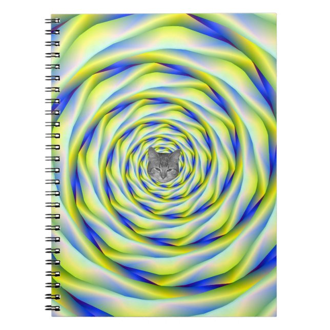 Caderno Espiral Vórtice do notebook em azul e amarelo (Frente)