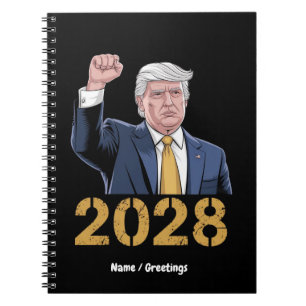 Caderno Espiral Vote Donald Trump 2028 Pro Trump USA Flag
