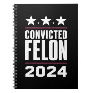 Caderno Espiral Voto a favor do condenado Felon Pro Trump 2024