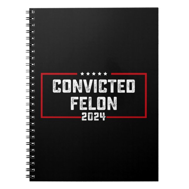 Caderno Espiral Voto a favor do condenado Felon Pro Trump 2024 (Frente)