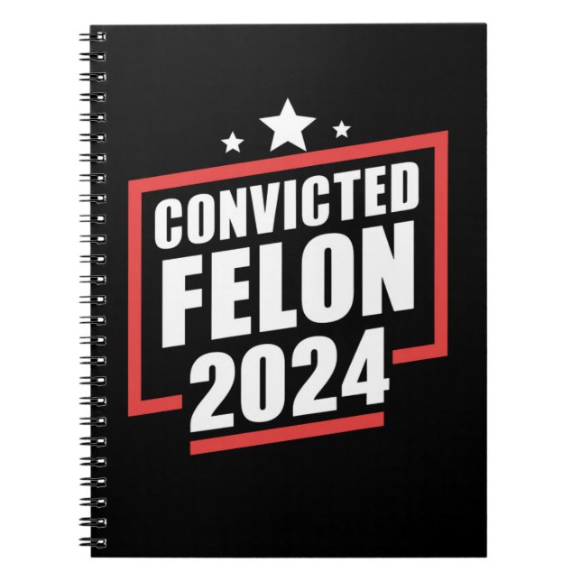 Caderno Espiral Voto Contra Felon 2024 Trump (Frente)