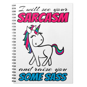 Caderno Espiral Vou Ver O Seu Sarcasmo E Levantá-Lo.