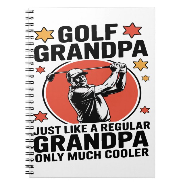 Caderno Espiral Vovô de Golf, como um vovô normal (Frente)