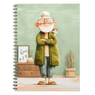 Caderno Espiral Vovô encantador e seu gato