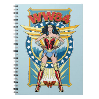Caderno Espiral W84 | Crachá de Caráter Mulher Maravilha Retro