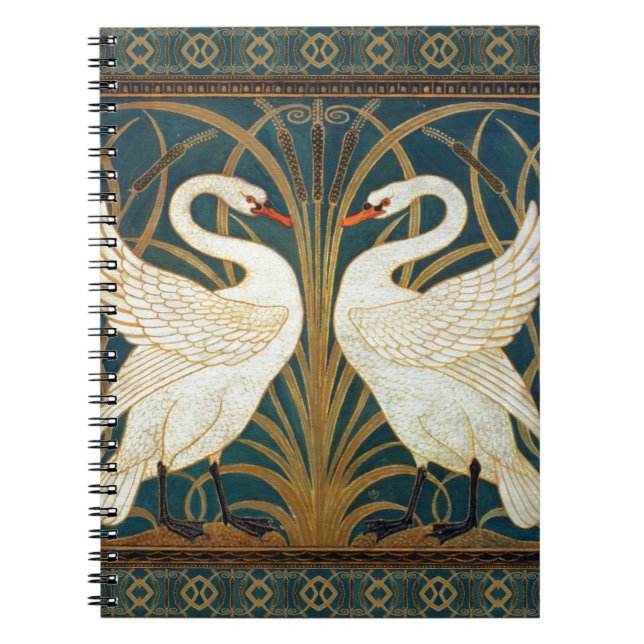 Caderno Espiral Walter Crane Swan, Rush E Iris Art Nouveau (Frente)