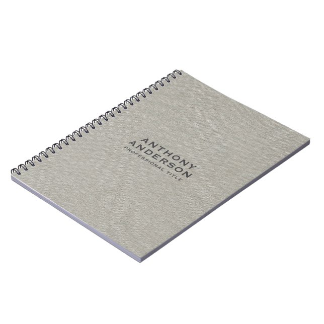 Caderno Espiral Warm Gray Fabric Texture  (Left Side)