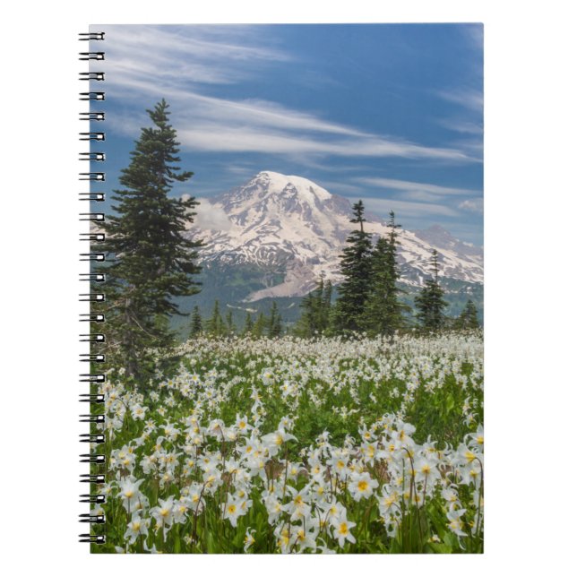 Caderno Espiral Washington, Monte Rainier Parque Nacional 1 (Frente)