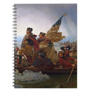 Caderno Espiral Washington que cruza o Rio Delaware