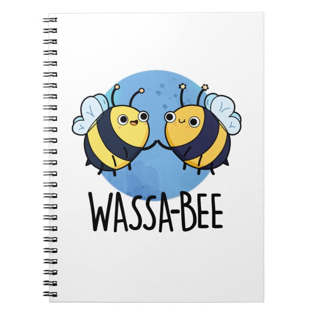 Caderno Espiral Wassabee Engraçado Abelha Wasabi Trocadilho (Frente)
