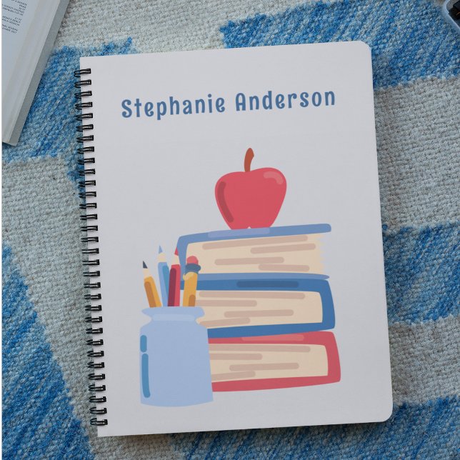 Caderno Espiral Watercolor Back to School Monograma Name Sketchboo (Criador carregado)