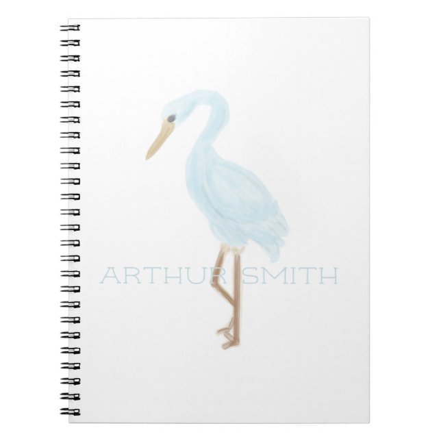 Caderno Espiral Watercolor Blue Crane (Frente)