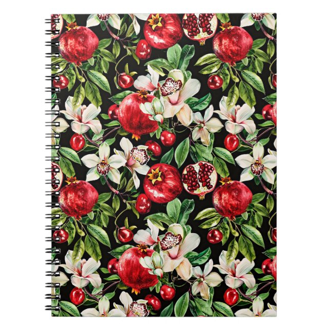 Caderno Espiral Watercolor desenhou um padrão elegante detalhado d (Frente)