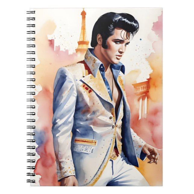 Caderno Espiral watercolor elvis presley  (Frente)
