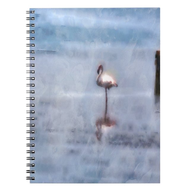 Caderno Espiral Watercolor Flamingo (Frente)