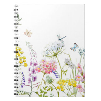 Caderno Espiral Watercolor Flores Selvagens — Verão