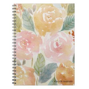Caderno Espiral Watercolor Flower