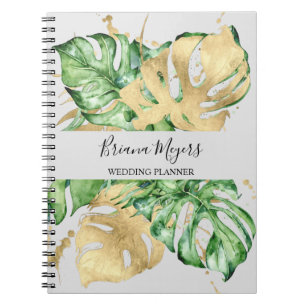 Caderno Espiral Watercolor Greenerescer Palm Deixa Dourada Areia C