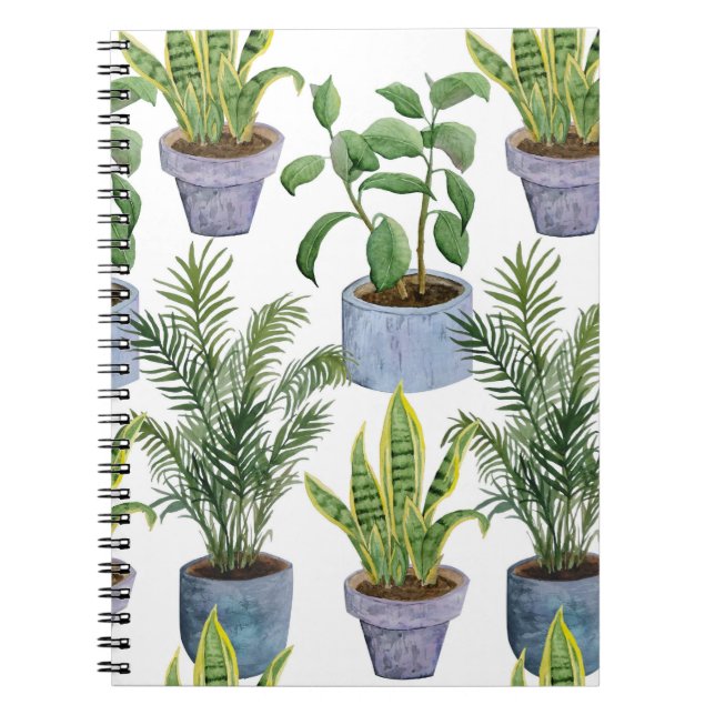 Caderno Espiral Watercolor Indoor: Lush Greenery Elega (Frente)