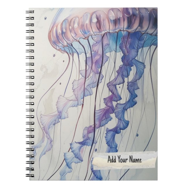 Caderno Espiral Watercolor Jellyfish Notebook (Frente)