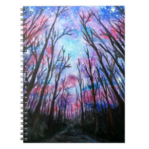 Caderno Espiral Watercolor - Noite de outubro
