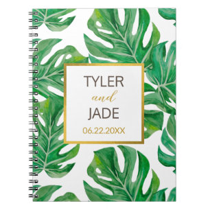 Caderno Espiral Watercolor Palm Deixa Notebo Personalizado De Casa