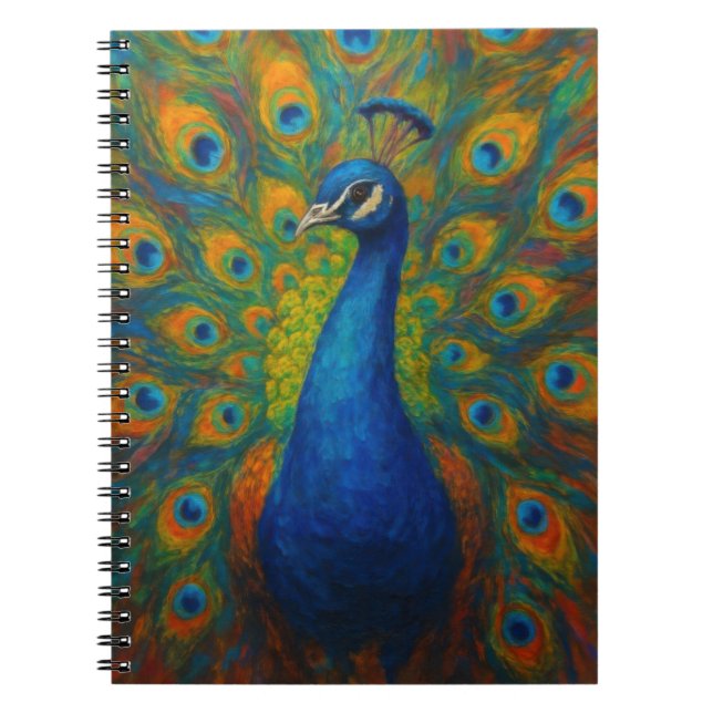 Caderno Espiral Watercolor Peacock (Frente)