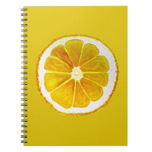 Caderno Espiral Watercolour amarelo do original da fruta do limão