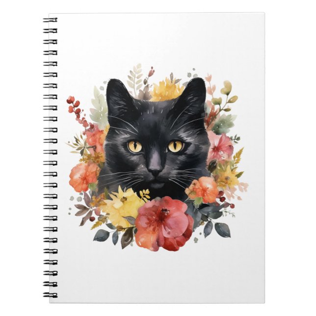 Caderno Espiral Watercolour Black Cat (Frente)