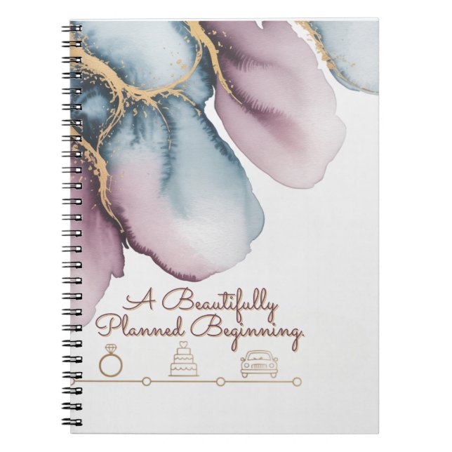 Caderno Espiral Watercolour Timeline | Artistic Wedding Design (Frente)