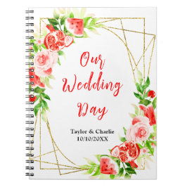Caderno Espiral Watermelon and Pomegranate Wedding Planner