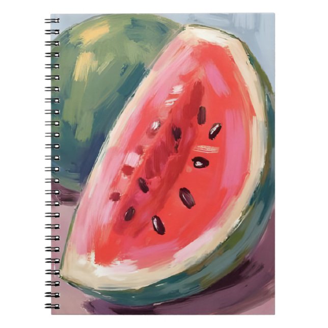 Caderno Espiral Watermelon Slice | Fruit Watercolor Painting (Frente)