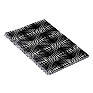 Caderno Espiral Waves Pontas Papel de parede preto e branco