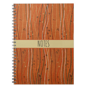 Caderno Espiral Wavy Red Stripes Japonês Abstrato