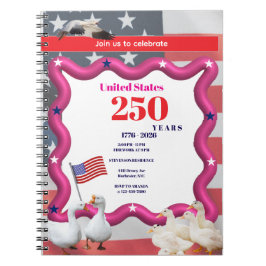 Caderno Espiral We The Silly Geese 250th Funny Celebration