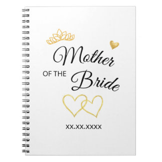 Caderno Espiral Wedding Party Role & Date Elegant Design