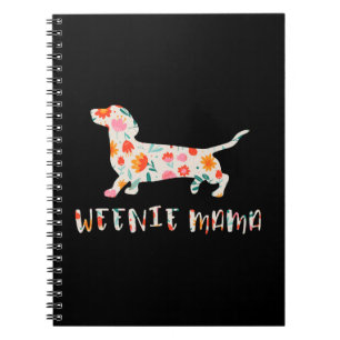 Caderno Espiral Weenie Mama Dachshund floral