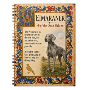 Caderno Espiral Weimaraner, Arte Medieval de Bestiário