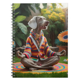 Caderno Espiral Weimaraner Hippie Meditation Session Zen Garden
