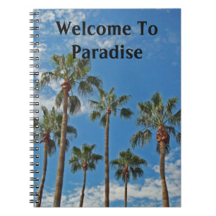 Caderno Espiral Welcome To Paradise Palm Trees Vacation Home Guest