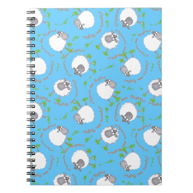 Caderno Espiral Welsh Sheep, Wales Forever, Spiral Notebook (Frente)